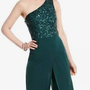 Adrianna Papell Beaded Crepe Petite Jumpsuit